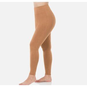 Zenana Plus Size Wide Waistband Full Length Leggings Camel / Light Brown 1X